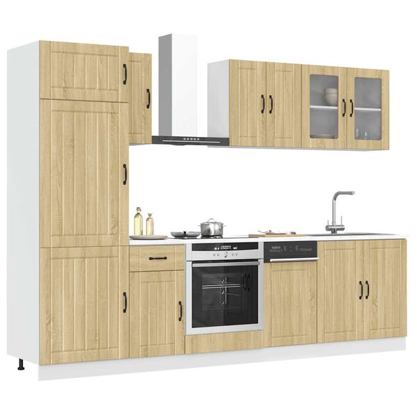 vidaXL Set Mobili da Cucina 8 pz Lucca Rovere Sonoma in Truciolato