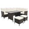 vidaXL Set Divani da Giardino 4 pz con Cuscini in Polyrattan Marrone