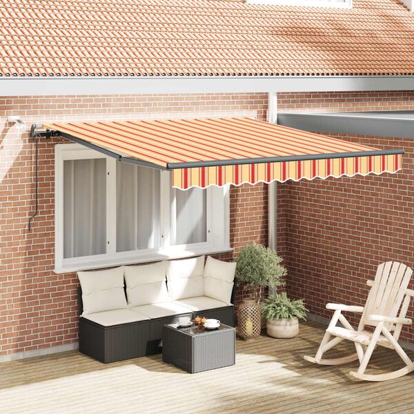vidaXL Tessuto per Tenda Giallo e Arancione 300 x 250 cm Poliestere