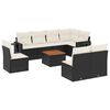 vidaXL Set Divani da Giardino 9 pz con Cuscini Nero in Polyrattan