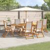 vidaXL Set Pranzo da Giardino 7pz Legno Massello di Acacia e Textilene