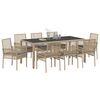 vidaXL Set da Pranzo per Giardino 9 pcs Beige polyrattan