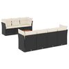 vidaXL Set Divani da Giardino con Cuscini 8 pz Nero in Polyrattan