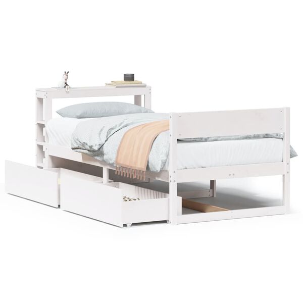 vidaXL Letto senza Materasso Bianco 90x190 cm in Legno Massello Pino