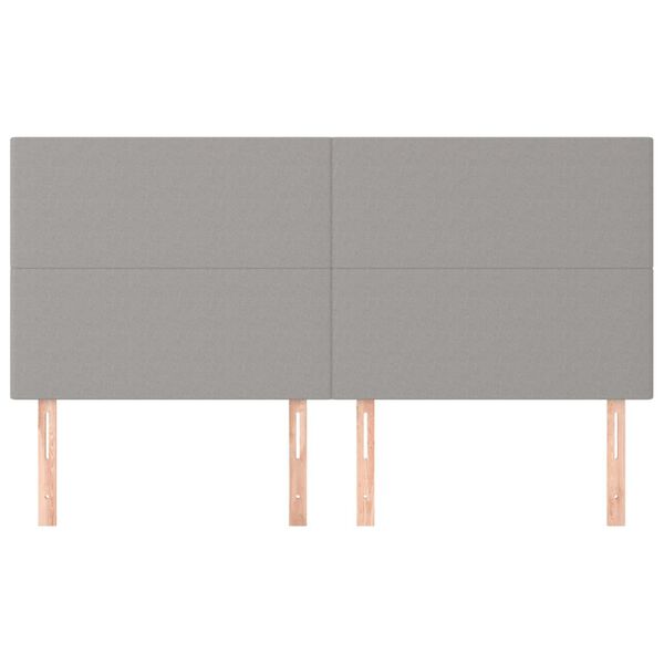 vidaXL Testiera Grigio Chiaro 180x5x118/128 cm Tessuto