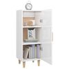 vidaXL Credenza 34,5x34x90 cm in Legno Multistrato Bianco Lucido