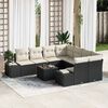 vidaXL Set Divano da Giardino con cuscino 9 pcs Nero polyrattan