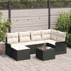 vidaXL Set Divano da Giardino con cuscino 7 pcs Nero polyrattan