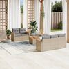 vidaXL Set Divano da Giardino 6 pz con Cuscini Beige Misto Polyrattan