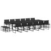 vidaXL Set da Pranzo da Giardino 17 pz con Cuscini Nero in Textilene