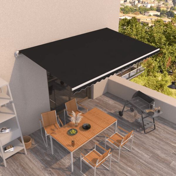vidaXL Tenda da Sole Retrattile Manuale 500x350 cm Antracite