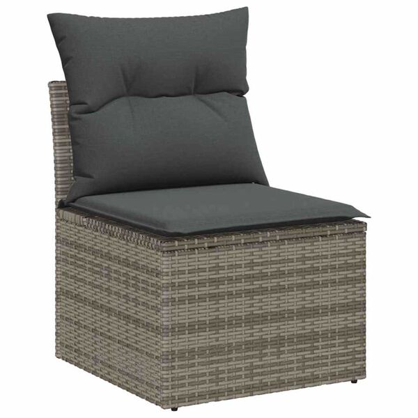vidaXL Set Divano da Giardino 6 pcs Grigio polyrattan