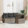 vidaXL Set Divano da Giardino con cuscino 5 pcs Grigio polyrattan