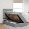 vidaXL Letto con contenitore e materasso Grigio chiaro 90 x 190 cm