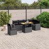 vidaXL Set Divani da Giardino con Cuscini 7pz Nero Polyrattan