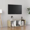 vidaXL Mobile TV Bianco e Rovere Sonoma 107x35x37 cm Legno Multistrato