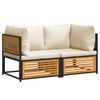 vidaXL Set Divani da Giardino 2pz con Cuscini Legno Massello di Acacia