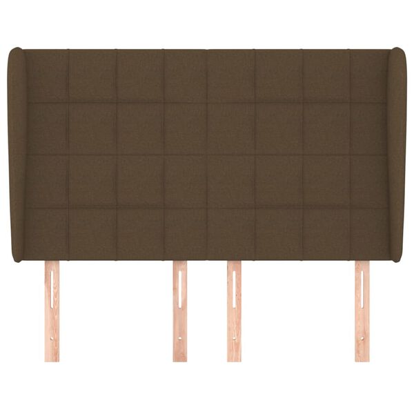 vidaXL Testiera ad Orecchio MarroneScuro147 x 23 x 118/128cm inTessuto