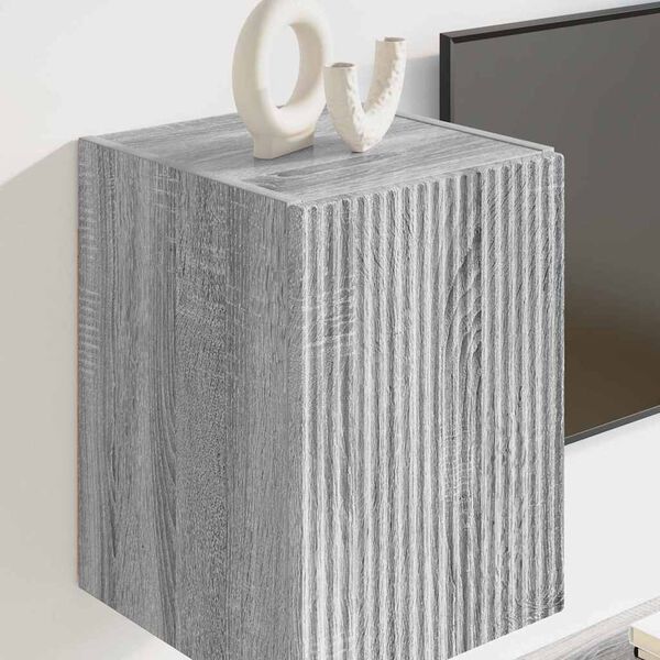 vidaXL Mobile TV da parete Grigio Sonoma 30 x 31 x 40 cm