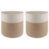 vidaXL Set di Vasi per Piante 2 pz Naturale e Bianco &Oslash; 28 x 28 cm