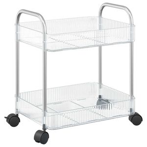 vidaXL Carrello Portaoggetti a 2 Livelli 37x28x43,5 cm in Acrilico