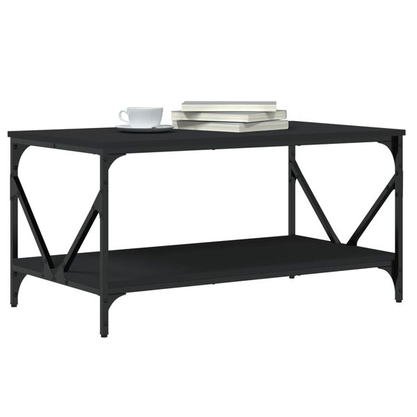 vidaXL Tavolino da Salotto Nero 90x50x45 cm in Legno Multistrato