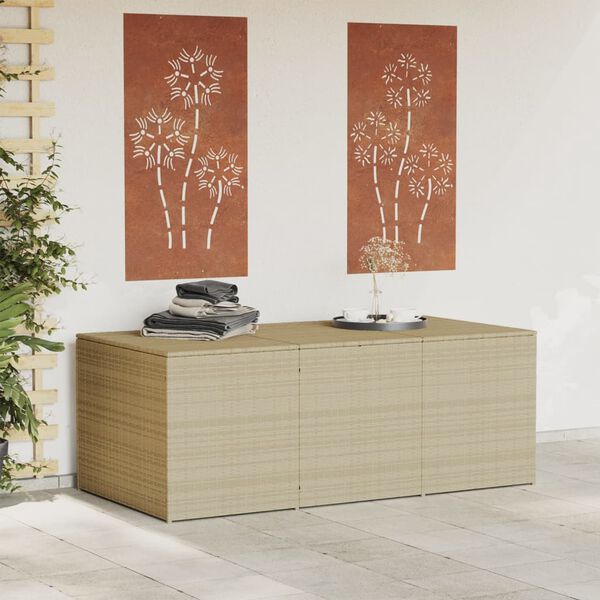 vidaXL Contenitore da Giardino Beige Misto 984L in Polyrattan