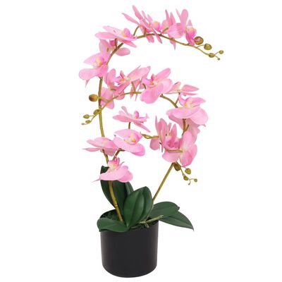 vidaXL Orchidea Artificiale con Vaso 65 cm Rosa