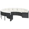 vidaXL Divano da Giardino con Cuscini Circolare Nero in Polyrattan