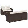 vidaXL Set di divani 6 pz Marrone e Crema 55 x 55 x 37 cm polyrattan