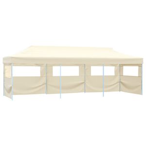 vidaXL Tenda Pieghevole Pop-Up con 5 Pareti Laterali 3x9 m Crema