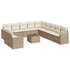 vidaXL Set Divani da Giardino 12 pz con Cuscini Beige in Polyrattan