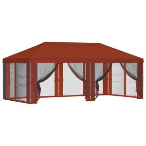 vidaXL Copertura Gazebo con Pareti Laterali Terracotta Poliestere