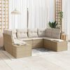 vidaXL Set Divano da Giardino 6 pcs beige e panna Poly Rattan
