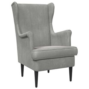 vidaXL Poltrona Grigio Chiaro Velluto