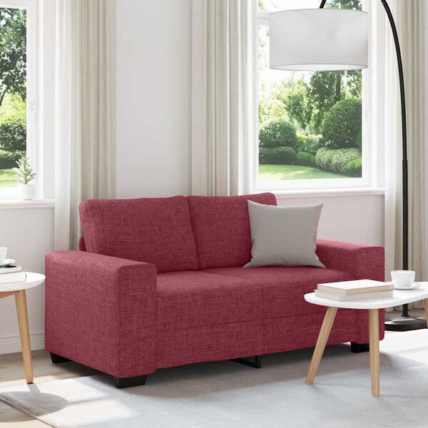 vidaXL Divano a 2 Posti Rosso Vino 160x77x82 cm in Tessuto