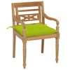 vidaXL Sedie Batavia 2 pz con Cuscini Verde Brillante in Massello di Teak