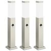 vidaXL Lampioni a paletto con sensore 3 pz 50 cm Acciaio Inox IP44