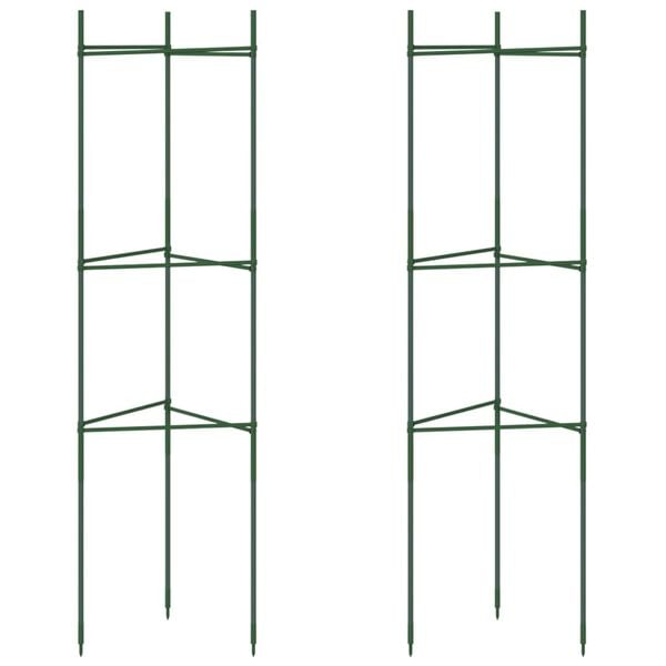 vidaXL Sostegno per Pomodori 2pz 116 cm in Acciaio e PP