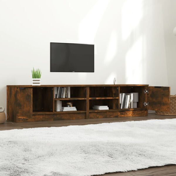 vidaXL Mobili TV 2 pz Rovere Fumo 80x35x36,5 cm in Legno Multistrato