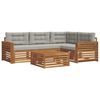 vidaXL Set di divani da esterno 5 pcs Grigio Naturale e Chiaro