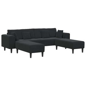 vidaXL Divano 3 pz Nero Velluto