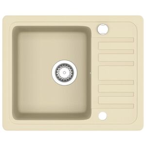 vidaXL Lavello da Cucina in Granito Vasca Singola Beige