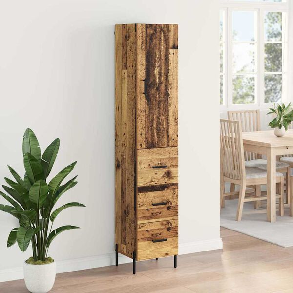 vidaXL Credenza Legno vecchio 34,5 x 34 x 180 cm Legno multistrato