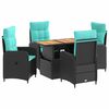 vidaXL Set da pranzo per esterni 5 pz polyrattan