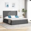 vidaXL Letto con Contenitore Grigio scuro 200 x 200 cm Pelle Sintetica