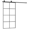 vidaXL Porta Scorrevole con Ferramenta 102,5x205cm Vetro ESG Alluminio