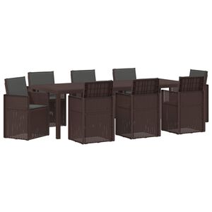 vidaXL Set da Pranzo per Giardino 9 pz Marrone e Antracite PP