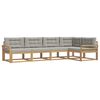 vidaXL Set di divani da esterno 4 pz Bianco e Grigio Chiaro Poliestere