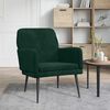vidaXL Poltrona Verde Scuro 62x79x79 cm Velluto
